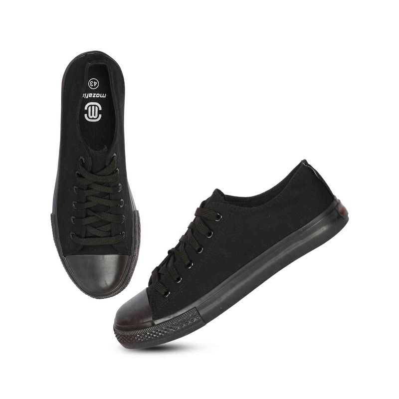 MOZAFIA Casual Comfortable Lifestyle Black Regular Ankle Canvas Shoes (EURO 40)