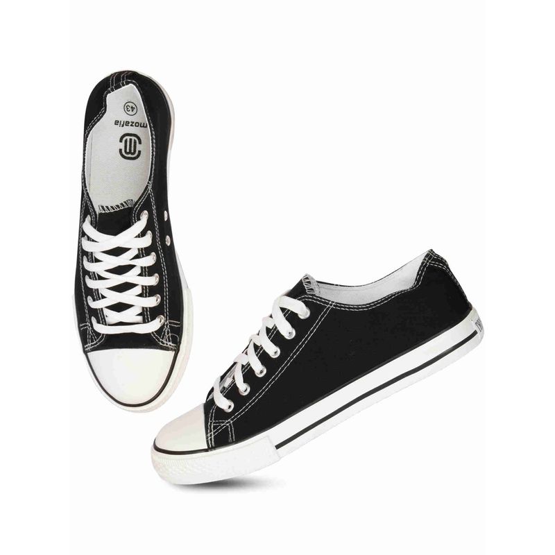 MOZAFIA Casual Comfortable Lifestyle Black Regular Ankle Canvas Shoes (EURO 42)