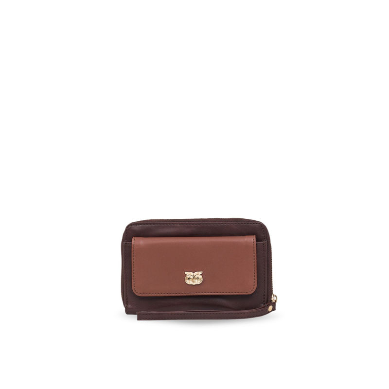 Buy Chumbak Blossom Branches Tech Wallet Brown Online