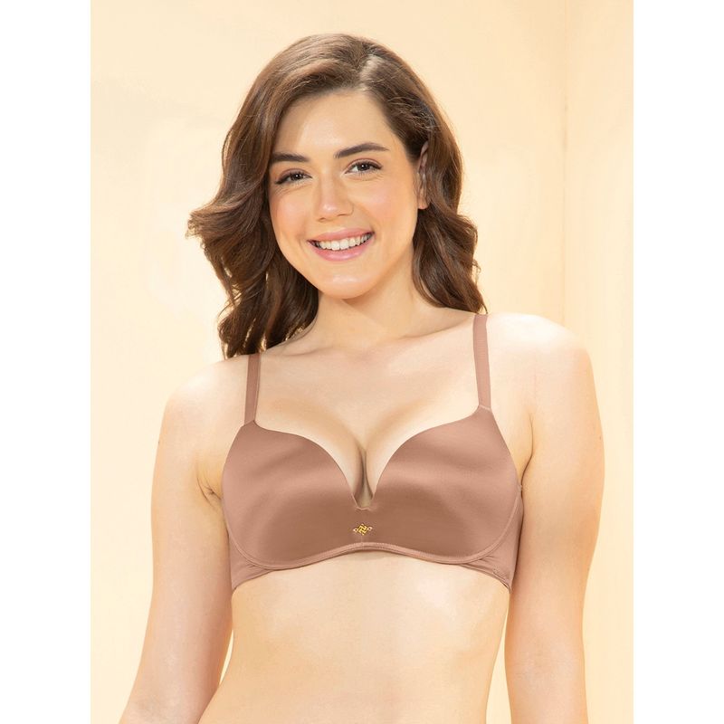 Amante Women Brown Padded Non Wired Elevate Curves Push-Up Bra (32B)