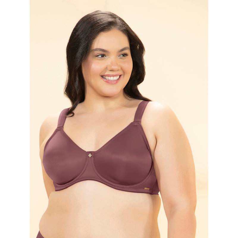 Amante Women Burgundy Non Padded Wired Delight Minimizer Bra (36F)