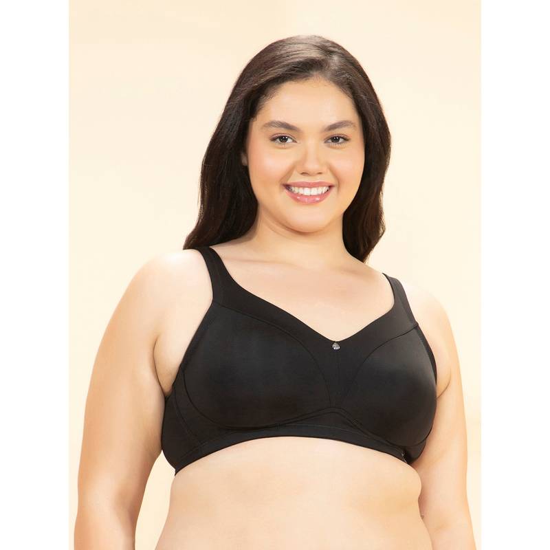 Amante Women Black Non Padded Non Wired Full Coverage Regal Curves Minimizer Bra (36D)