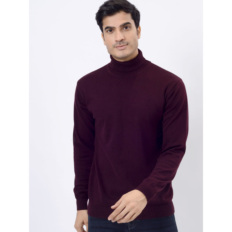 JadeBlue Wine Cotton Solid Regular Fit Sweatshirt (44)