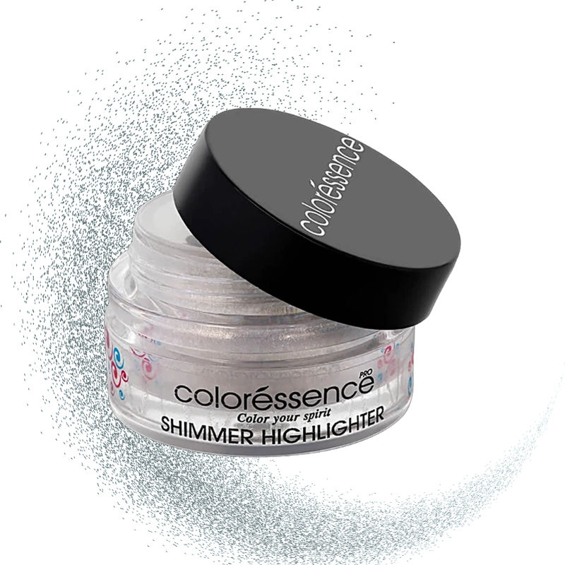 Coloressence Glow Dust Shimmer Highlighter, Silver Ultra Fine Pigments Long Lasting Glow