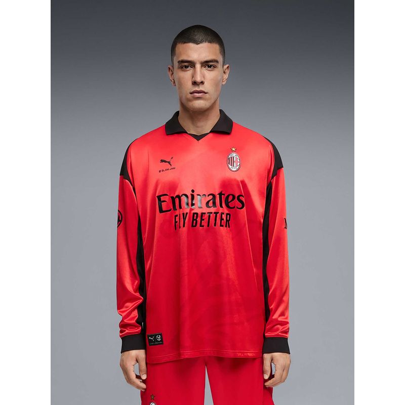 Puma Ac Milan X Slam Jam Mens Long Sleeve Jersey Red (S)