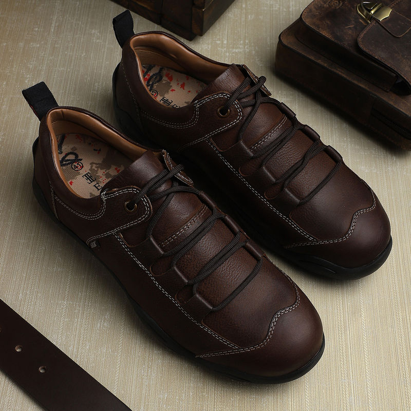EZOK Brown Casual Leather Sneakers (EURO 40)