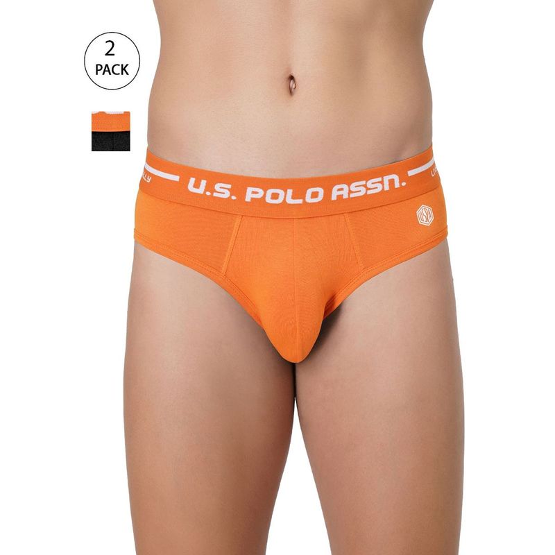 U.S. POLO ASSN. Men Assorted Iyah Stretch Jersey Brief (Pack Of 2) (L)