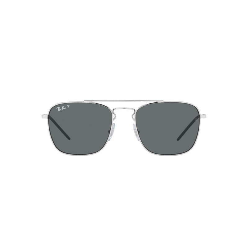 Ray-Ban Silver Sunglasses (0RB3588-Square-Silver Frame-Grey Lens-56: 55 ...