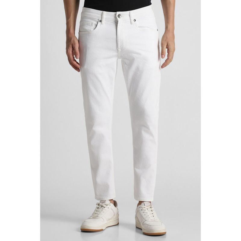 Louis Philippe Men White Light Smart Regular Fit Jeans (34)