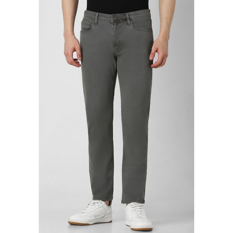Van Heusen Men Grey Dark Wash Skinny Fit Jeans (34)