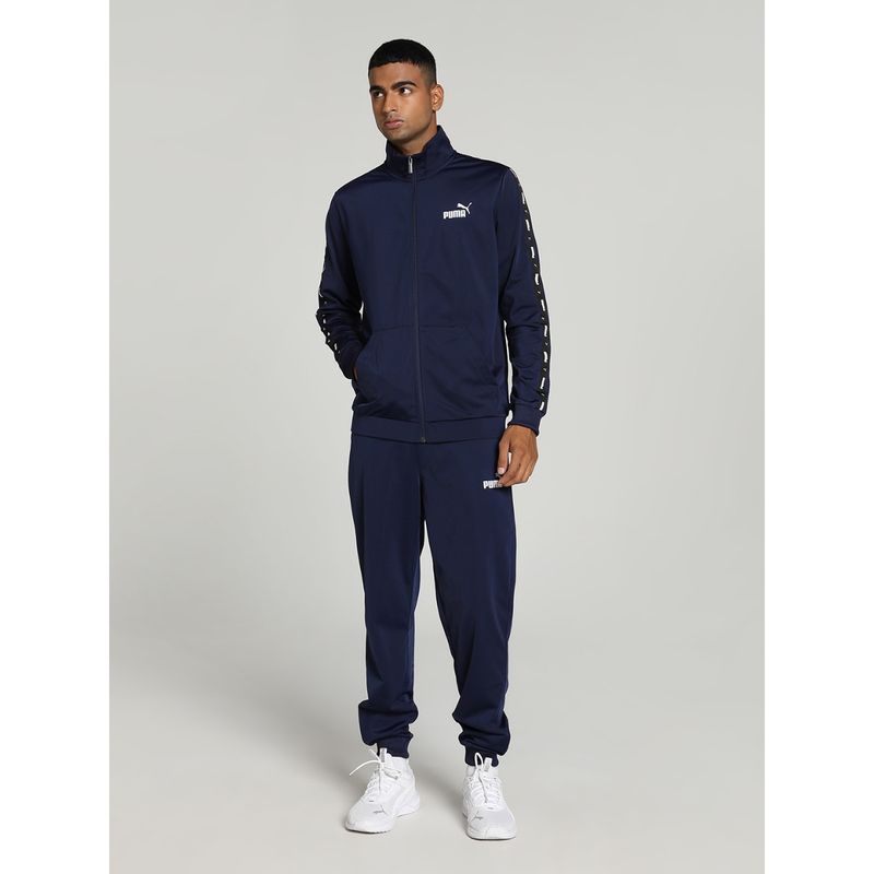 Puma Tape Poly Men Solid Blue Tracksuits (Set of 2) (S)