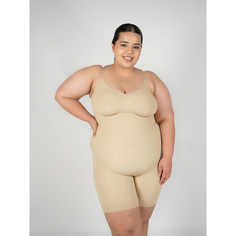 Theater Mid Thigh Body Shaper With Bust Beige (XS)