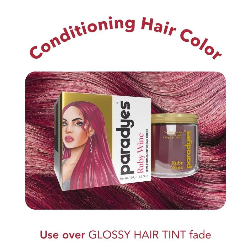 Paradyes Ammonia Free Semi-Permanent Top-up Hair Color - Ruby Wine