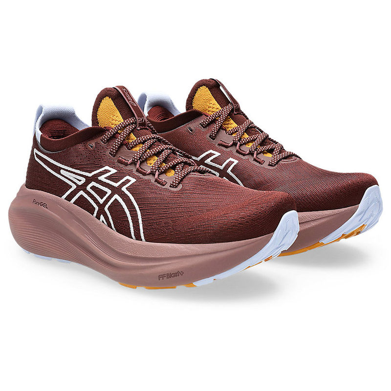 ASICS GEL-NIMBUS 27 TR Women Brown Running Shoes (UK 8)