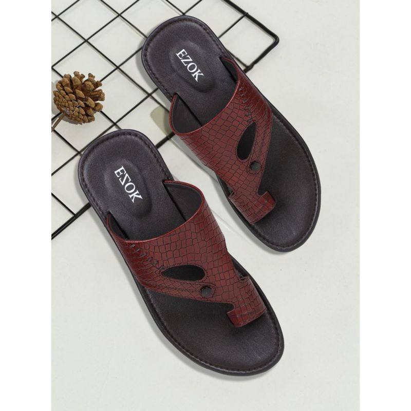 EZOK Mens Brown Genuine Leather Sandals Comfortable (UK 9)