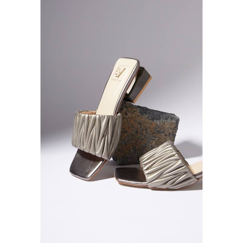 House of Vian Matilda Metal Sandals Heels (EURO 36)