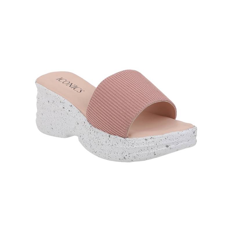 Iconics Pink Women Woven Design Sandals (EURO 39)