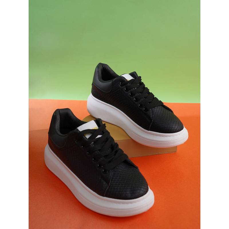 Iconics Black Women Textured Sneakers (EURO 36)