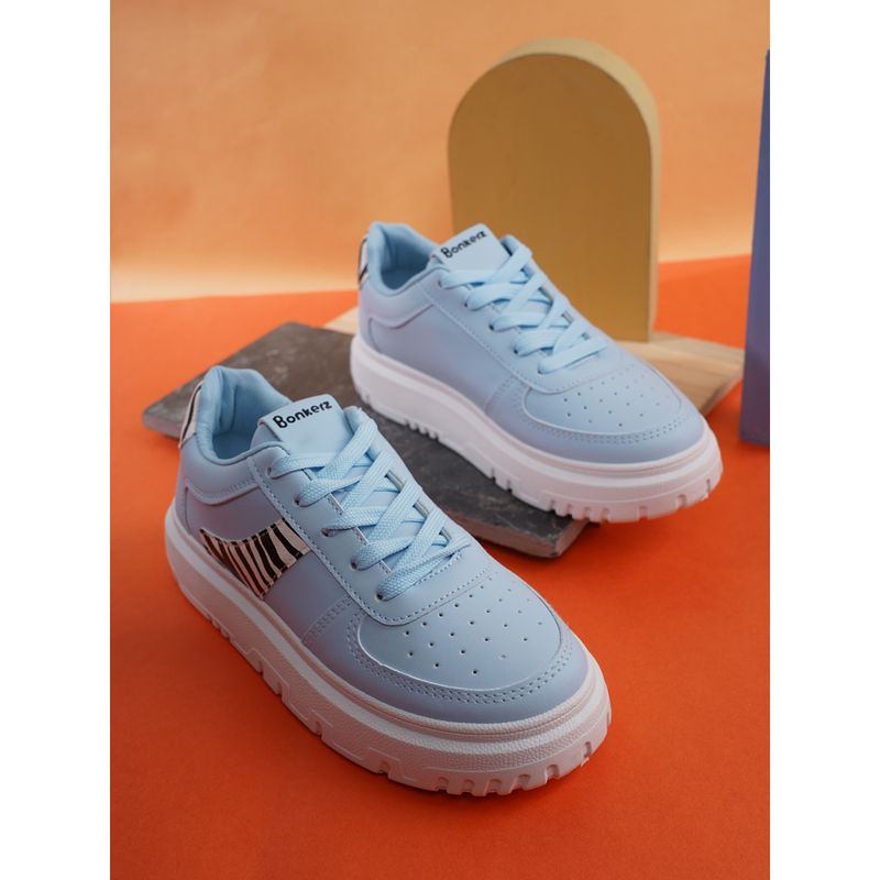 Iconics Lt Blue Women Printed Sneakers (EURO 38)