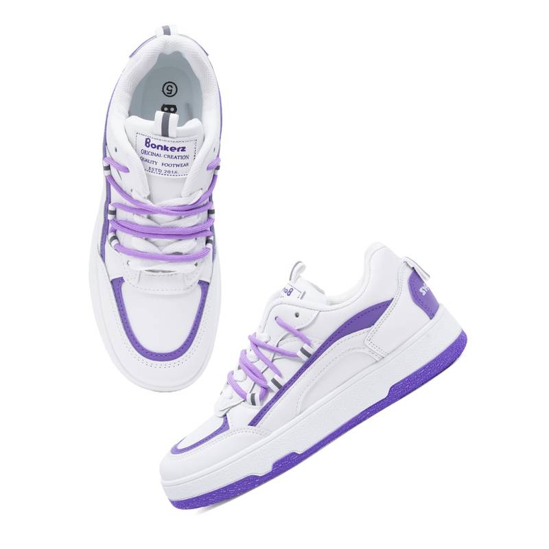 Iconics White Blue Women Colorblock Sneakers (EURO 36)