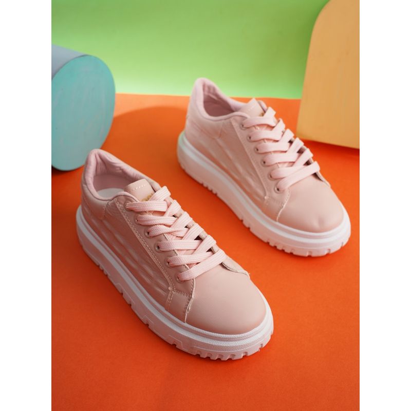 Iconics Pink Women Textured Sneakers (EURO 37)