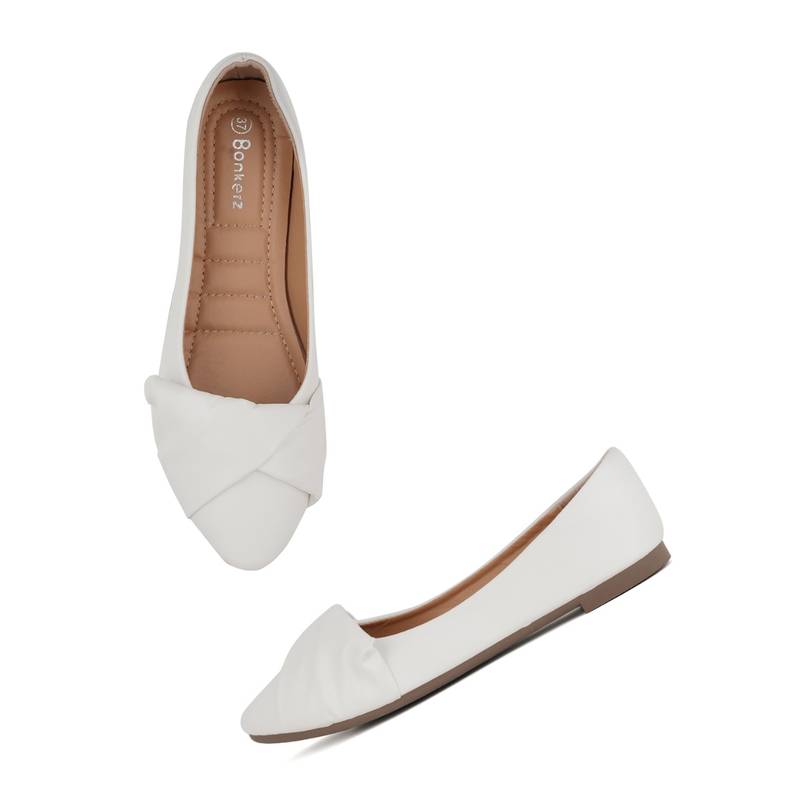 Iconics White Women Solid Ballerinas (EURO 40)