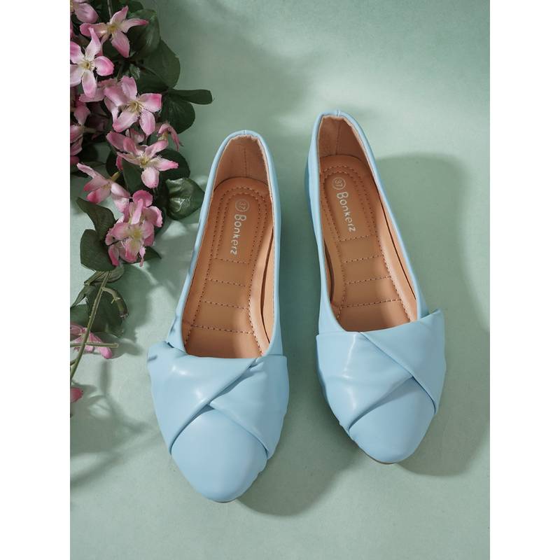 Iconics Sky Blue Women Solid Ballerinas (EURO 38)