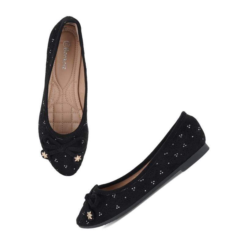 Iconics Black Women Embellished Ballerinas (EURO 38)