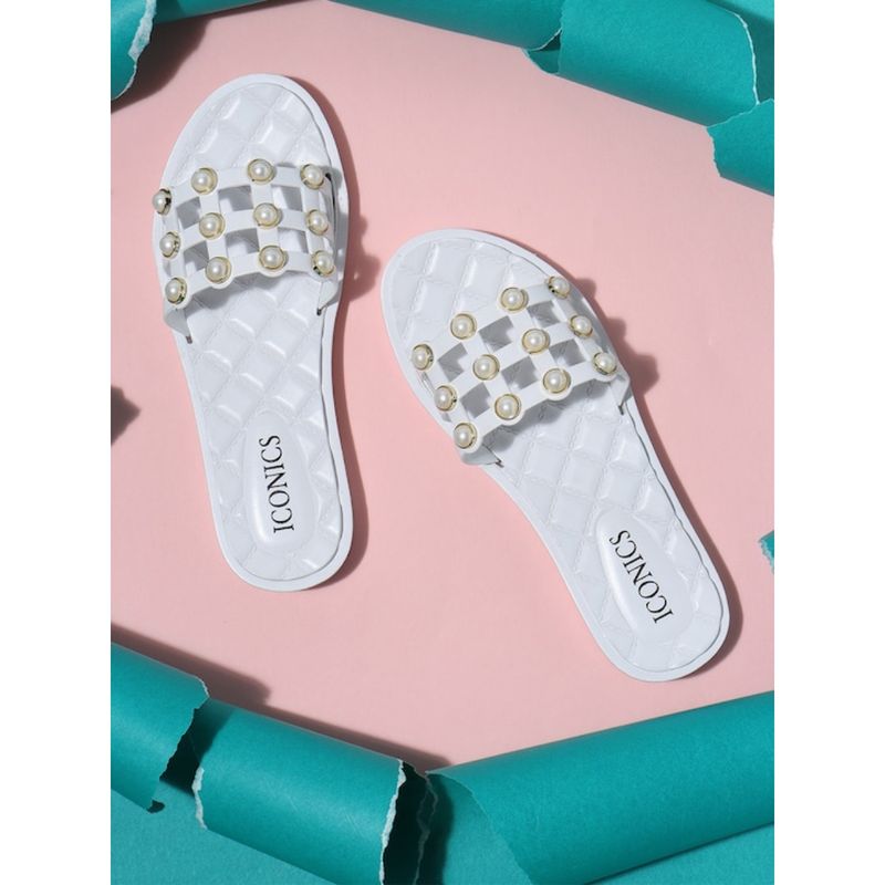 sliders womens white