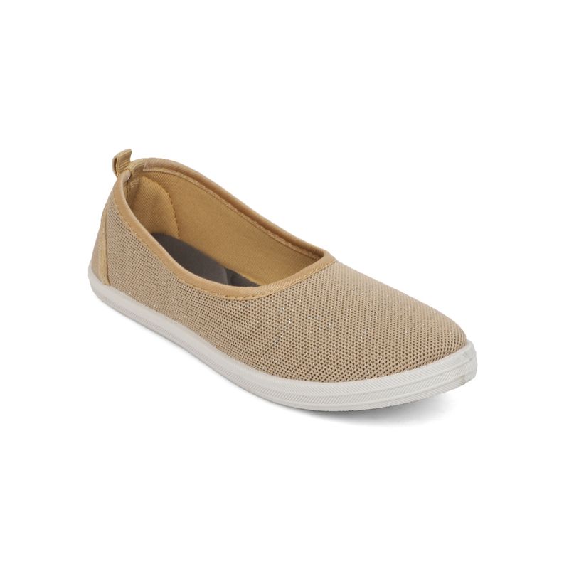 Iconics Beige Women Woven Design Sneakers (EURO 38)