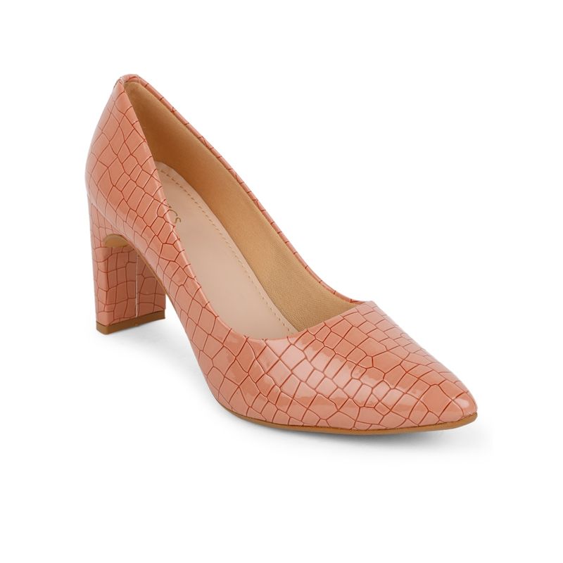 Iconics Peach Women Textured Pumps (EURO 39)