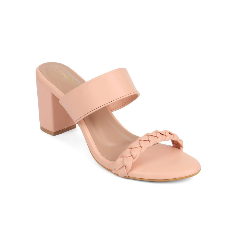 Iconics Peach Women Braided Sandals (EURO 37)