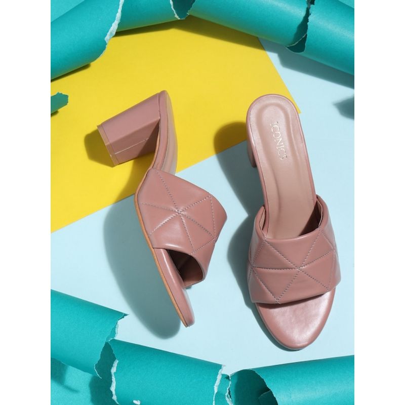 Iconics Pink Women Textured Sandals (EURO 39)
