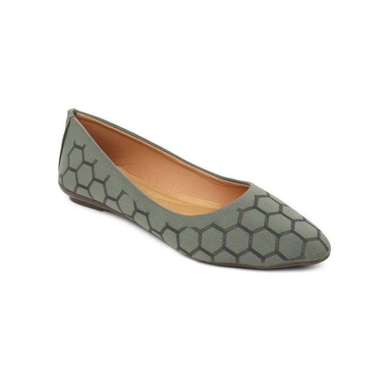 Iconics Green Women Printed Ballerinas (EURO 36)