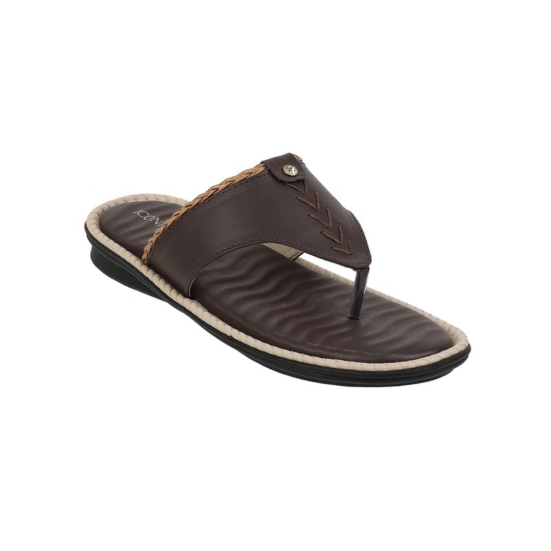 Iconics Brown Women Textured Flats (EURO 39)