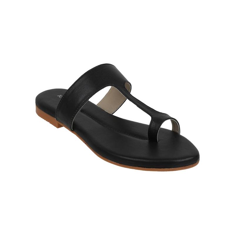 Iconics Black Women Solid Flats (EURO 39)