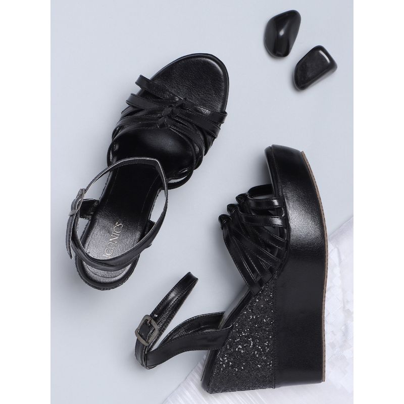 Iconics Black Women Embellished Heels (EURO 37)