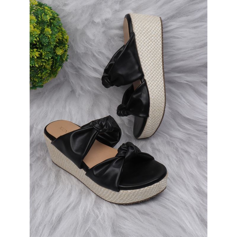 Iconics Black Women Solid Heels (EURO 40)