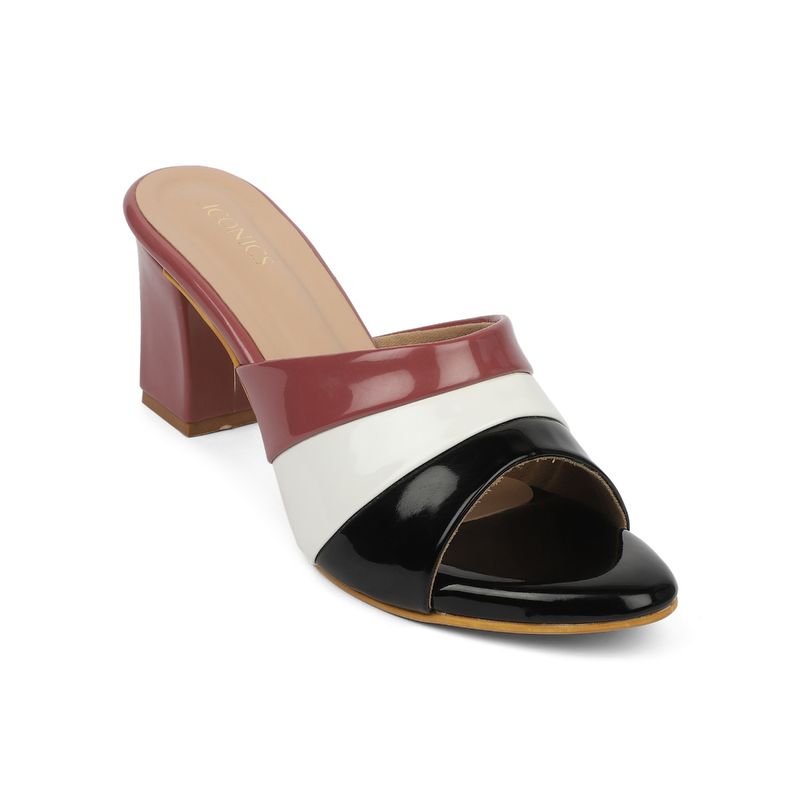 Iconics Black Women Colorblock Heels (EURO 36)