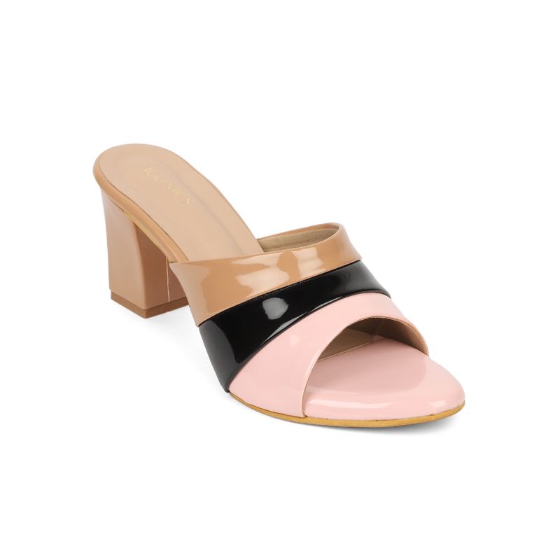 Iconics Pink Women Colorblock Heels (EURO 36)