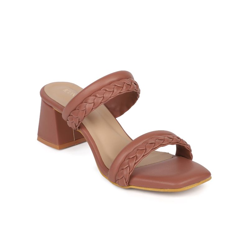 Iconics Pink Women Braided Heels (EURO 36)