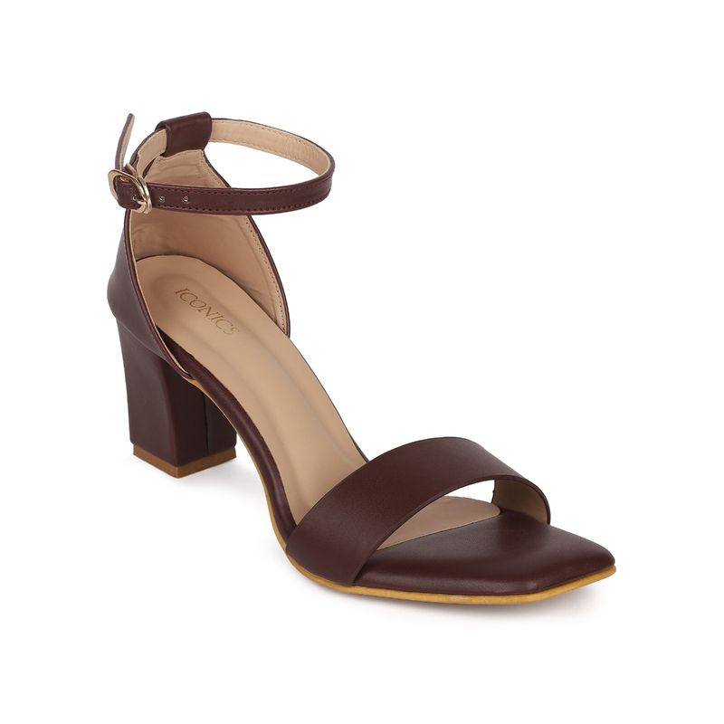 Iconics Maroon Women Solid Heels (EURO 36)