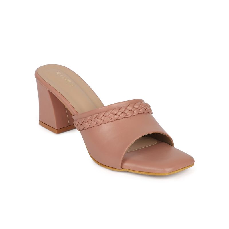 Iconics Pink Women Braided Heels (EURO 36)