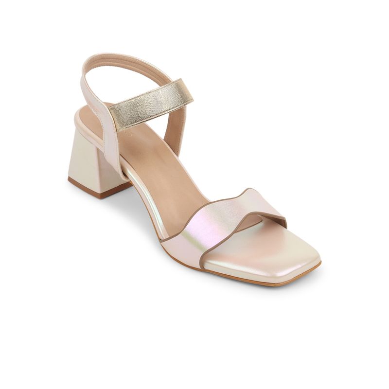 Iconics Gold Women Solid Heels (EURO 36)