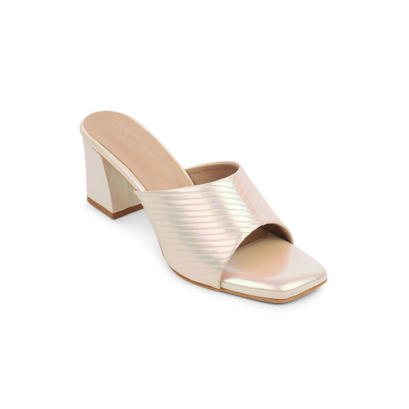 Iconics Gold Women Textured Heels (EURO 36)
