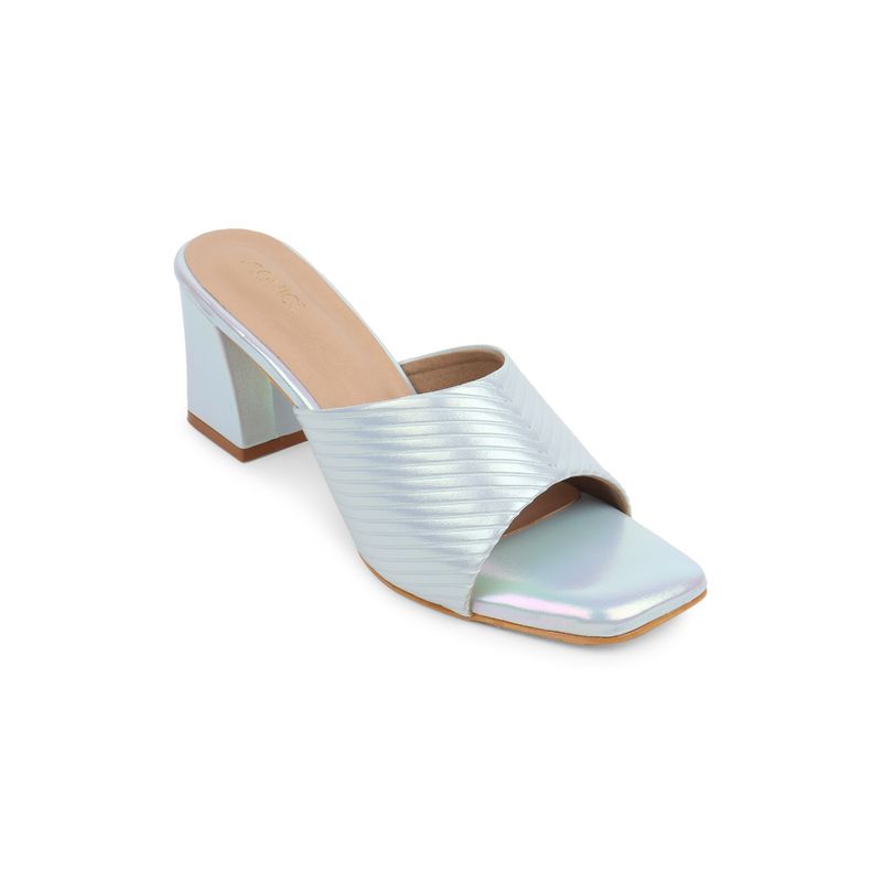 Iconics Sky Blue Women Textured Heels (EURO 37)