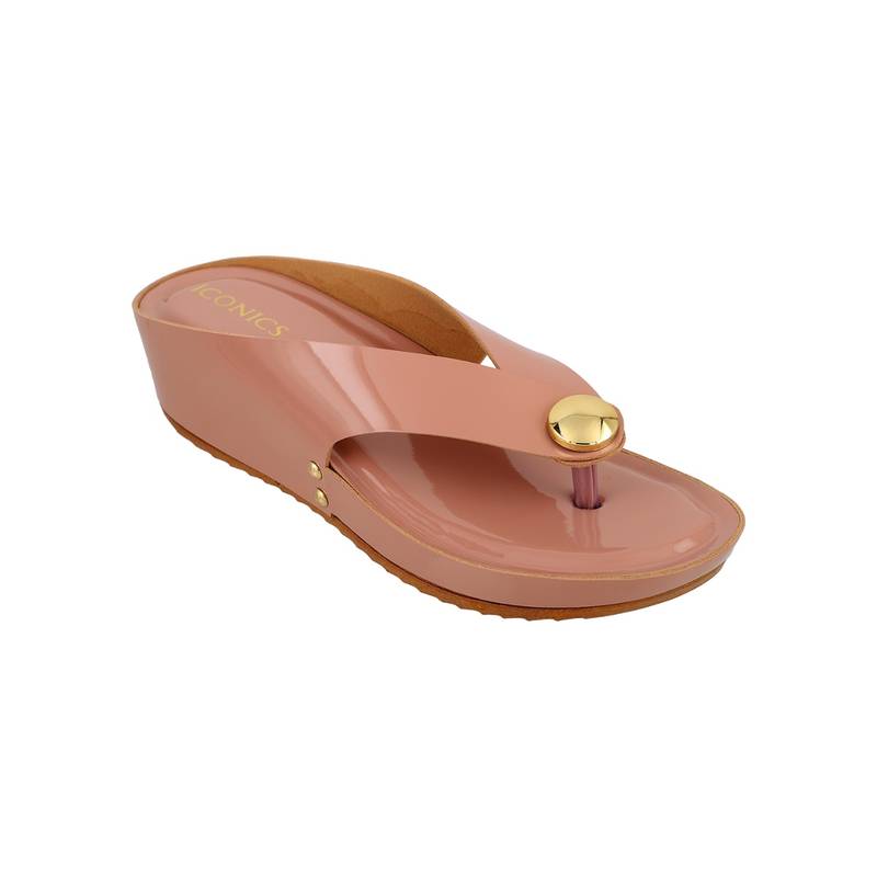 Iconics Pink Women Solid Sandals (EURO 36)