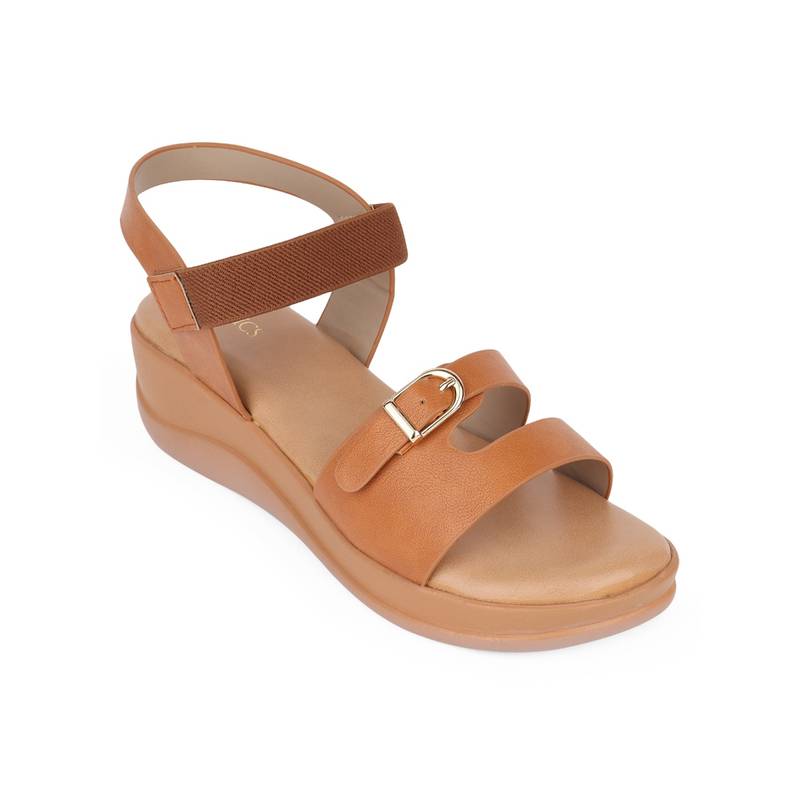 Iconics Tan Women Solid Sandals (EURO 37)