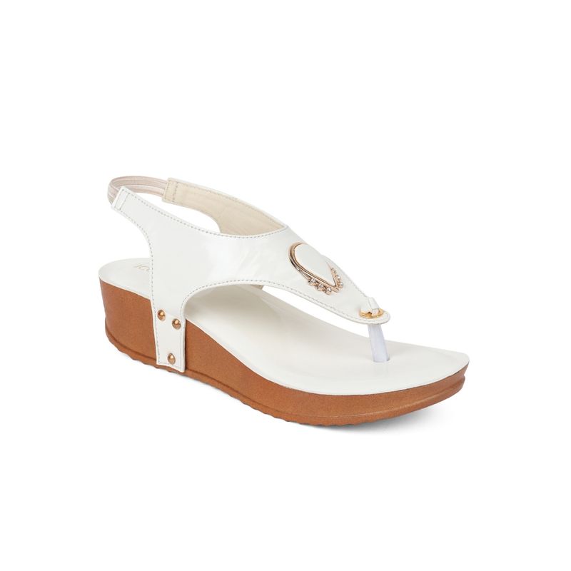 Iconics White Women Embellished Sandals (EURO 40)