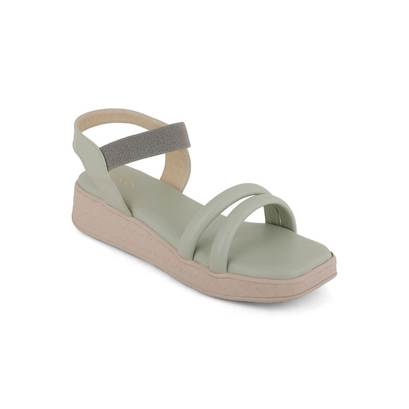 Iconics Pista Green Women Solid Sandals (EURO 36)